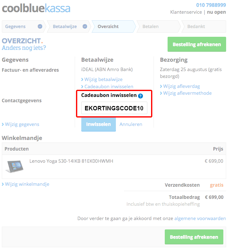 Coolblue kortingscode gebruiken