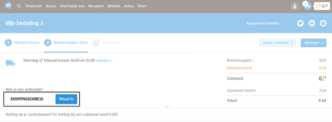 Allerhande Box kortingscode gebruiken