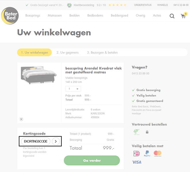 Beter Bed kortingscode gebruiken