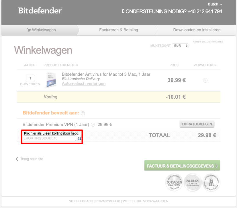 Bitdefender kortingscode gebruiken