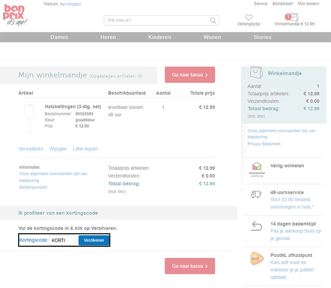 Bonprix kortingscode gebruiken