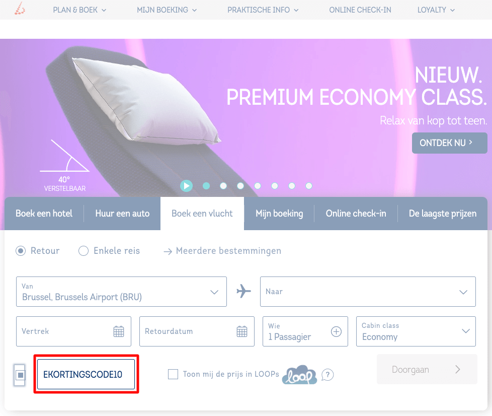 Brussels Airlines kortingscode gebruiken