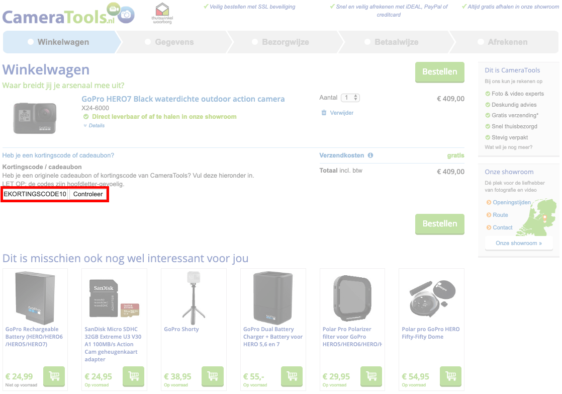CameraTools kortingscode gebruiken