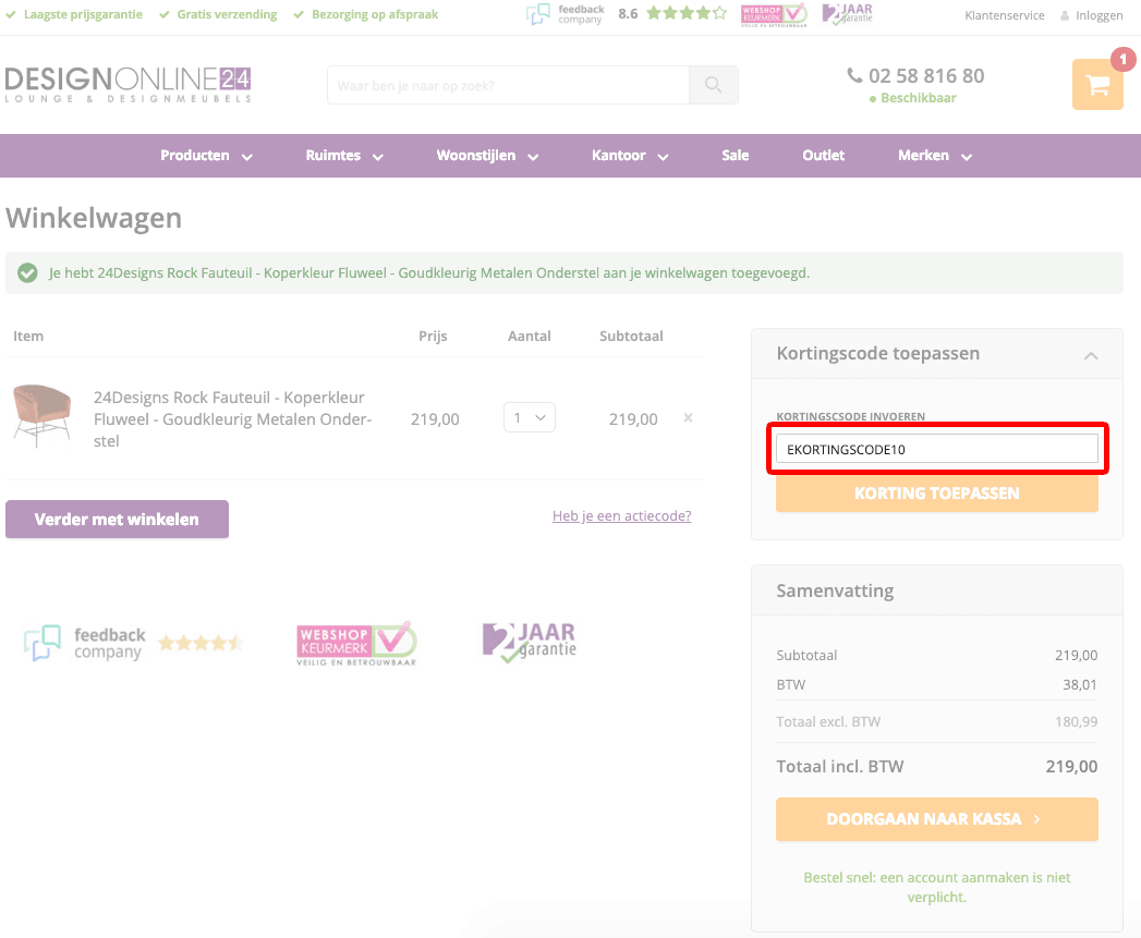 DesignOnline24 kortingscode gebruiken
