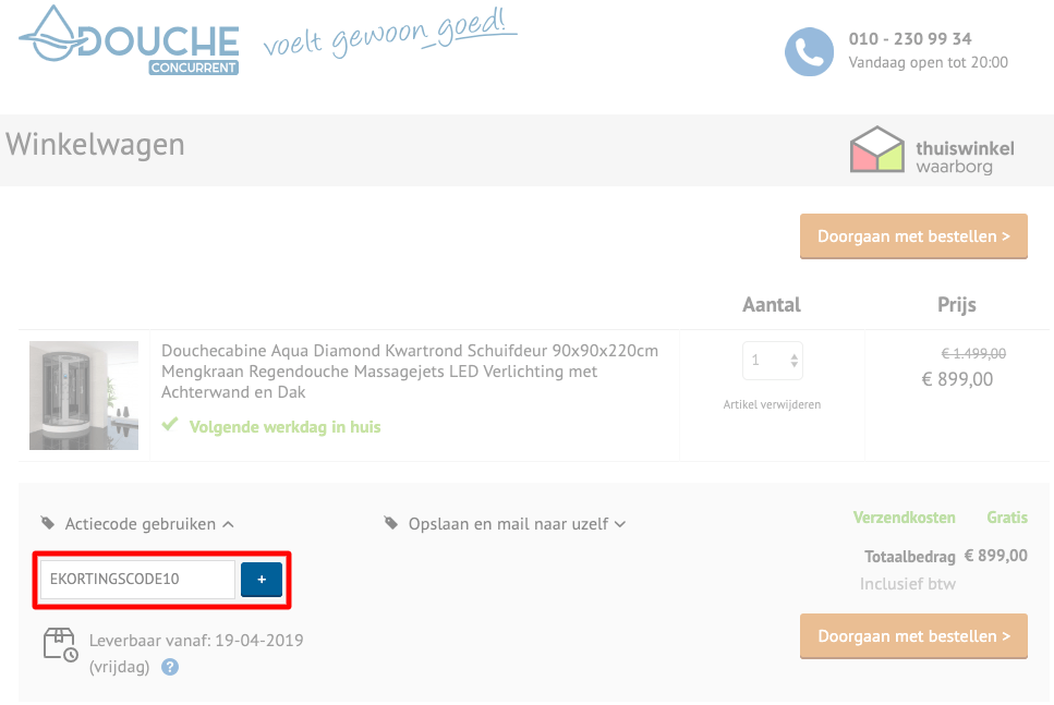 Douche-Concurrent.nl kortingscode gebruiken