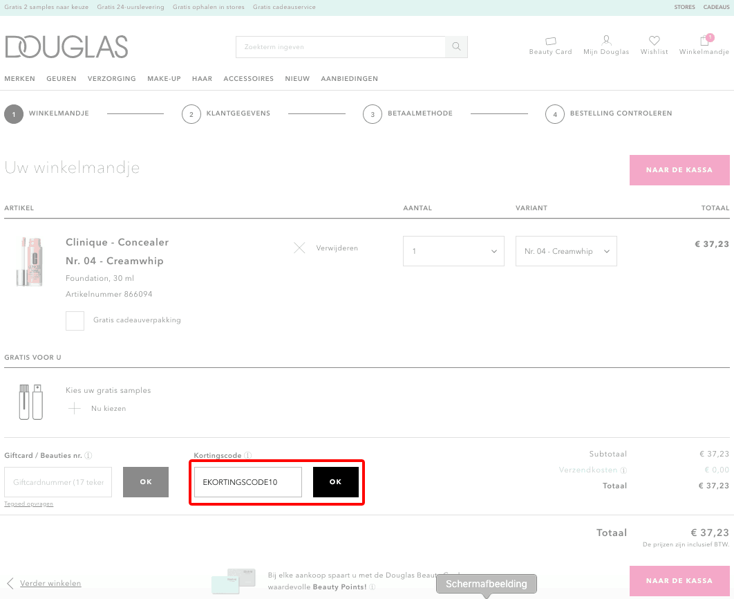 Douglas kortingscode gebruiken