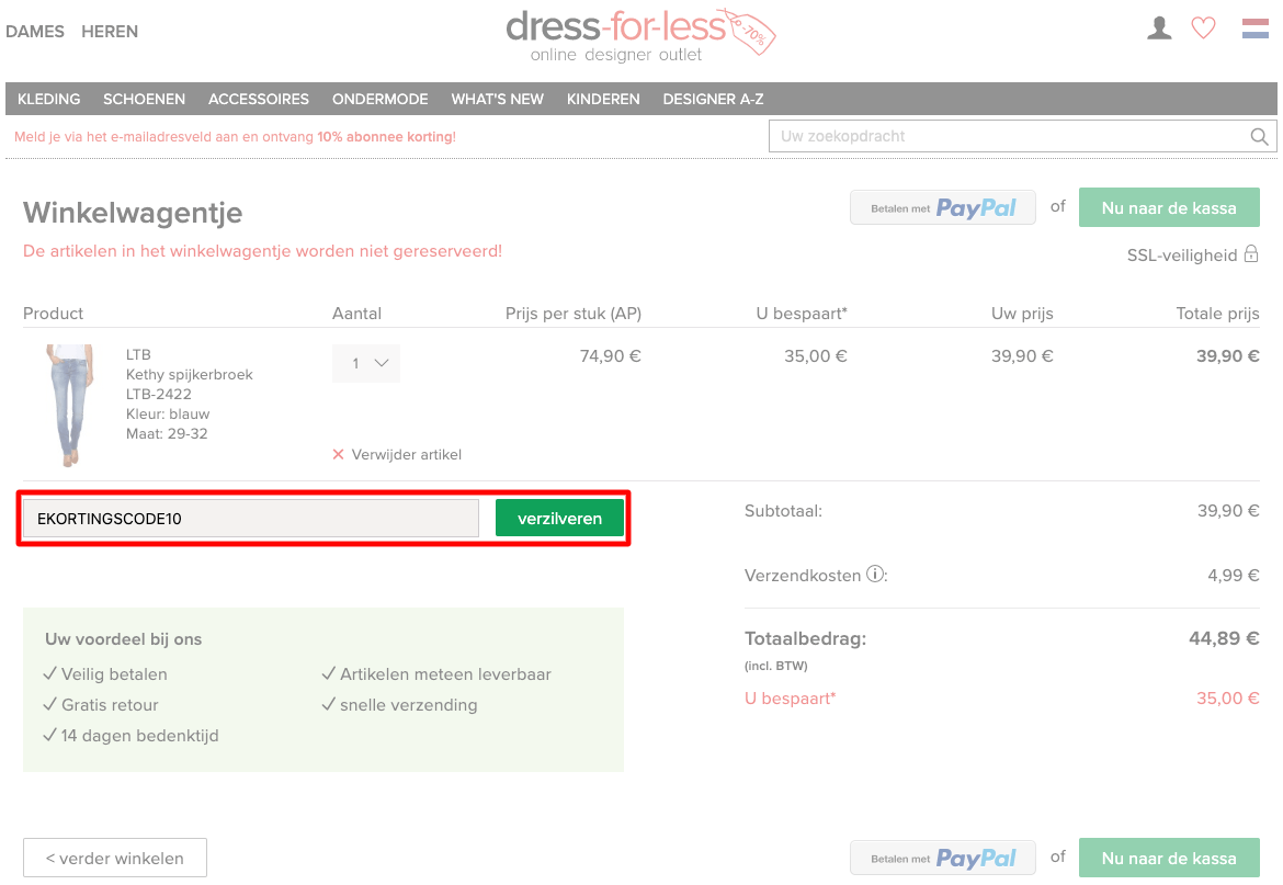 Dress For Less kortingscode gebruiken