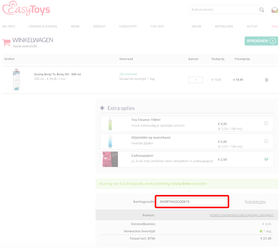 EasyToys kortingscode gebruiken