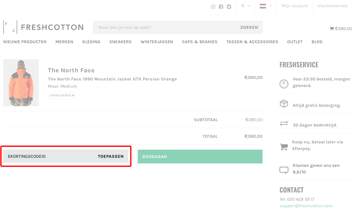 Freshcotton kortingscode gebruiken
