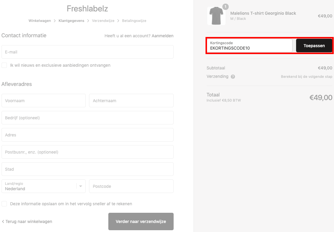 Freshlabelz kortingscode gebruiken