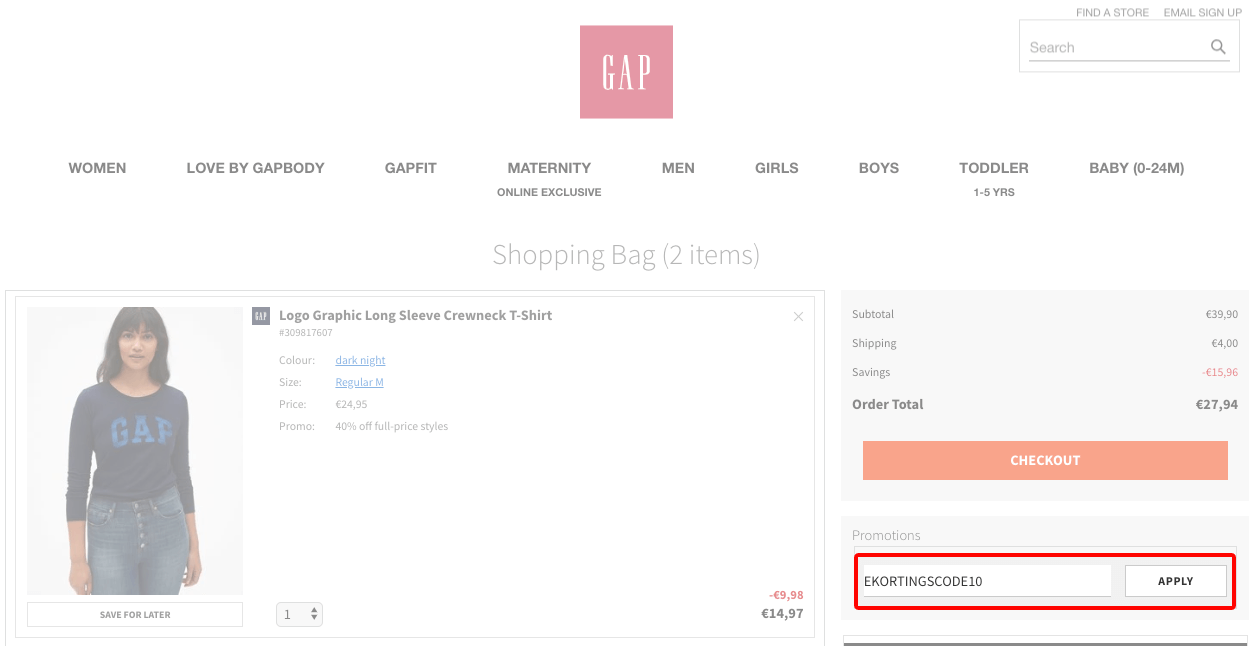 Gap kortingscode gebruiken