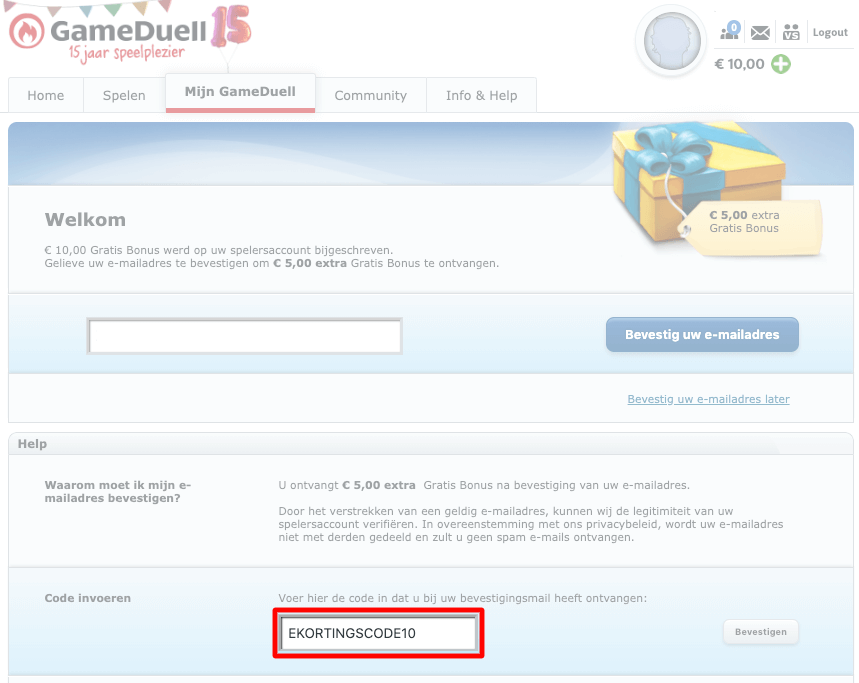Gameduell kortingscode gebruiken