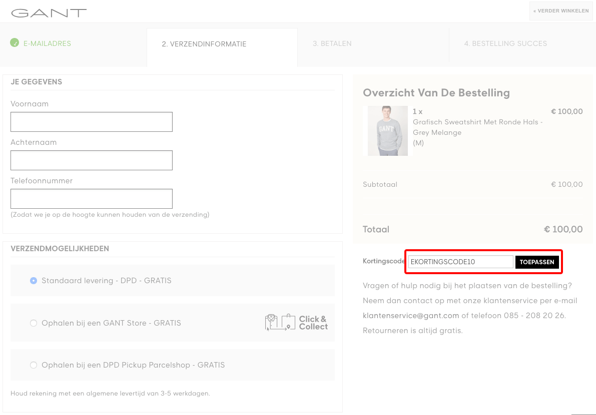 GANT kortingscode gebruiken