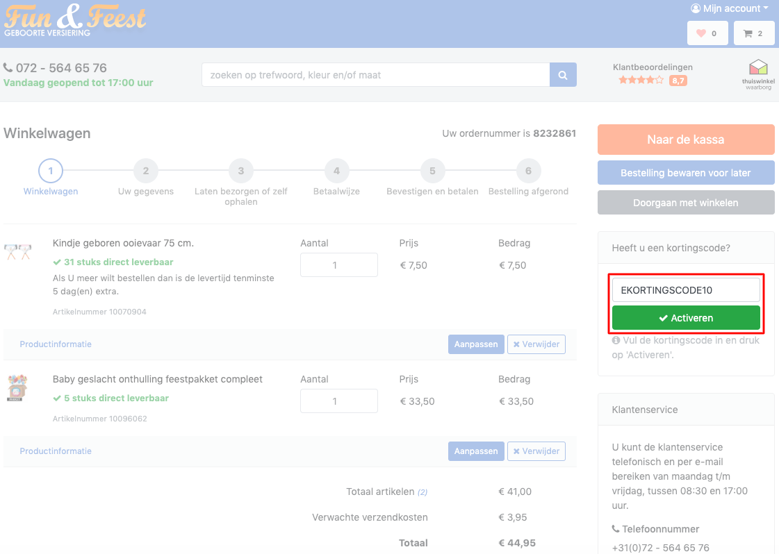 Geboorte-versiering.nl kortingscode gebruiken