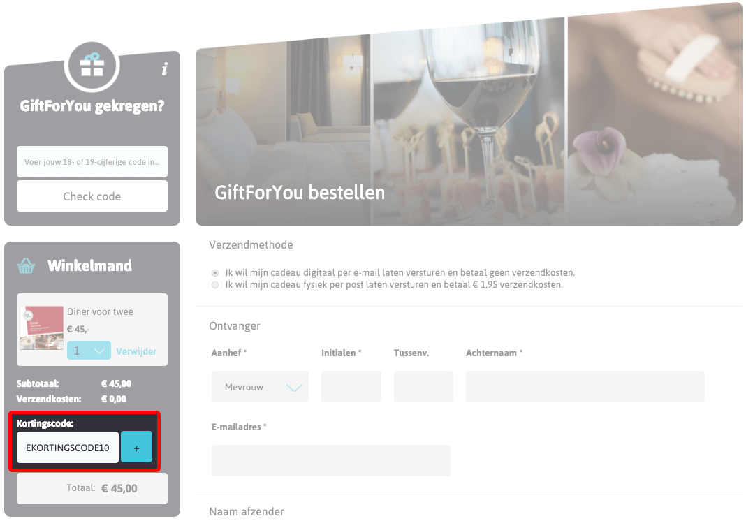 GiftForYou kortingscode gebruiken