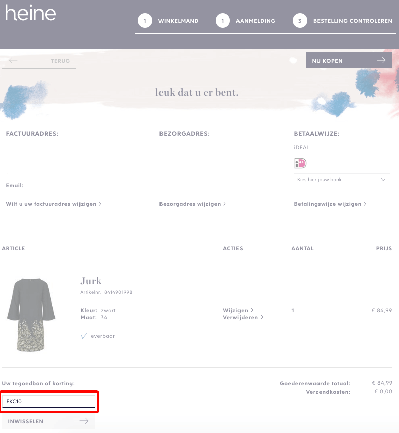 Heine kortingscode gebruiken
