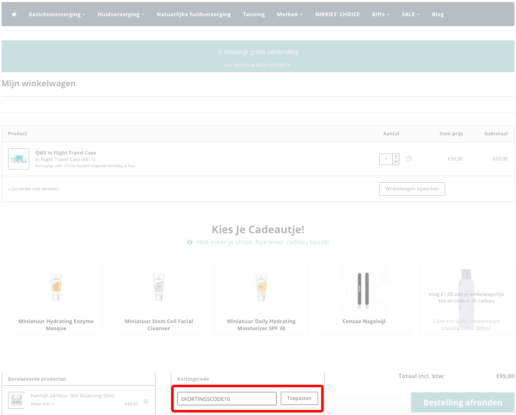 Het Cosmeticahuis kortingscode gebruiken