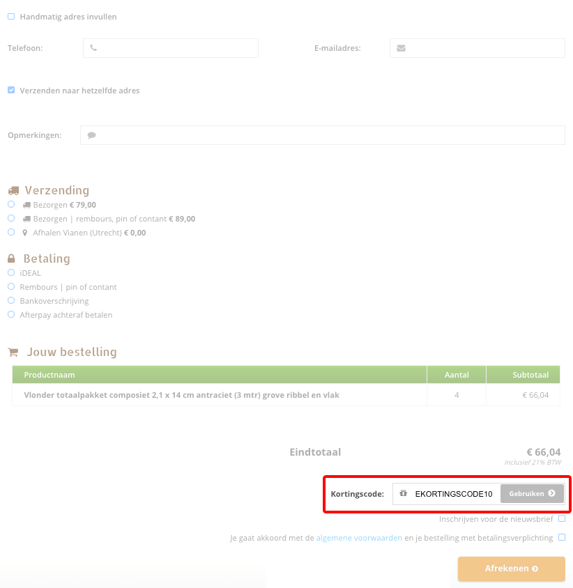 HomingXL kortingscode gebruiken