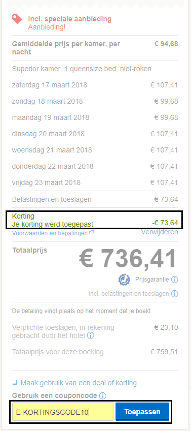 Hotels.com kortingscode gebruiken