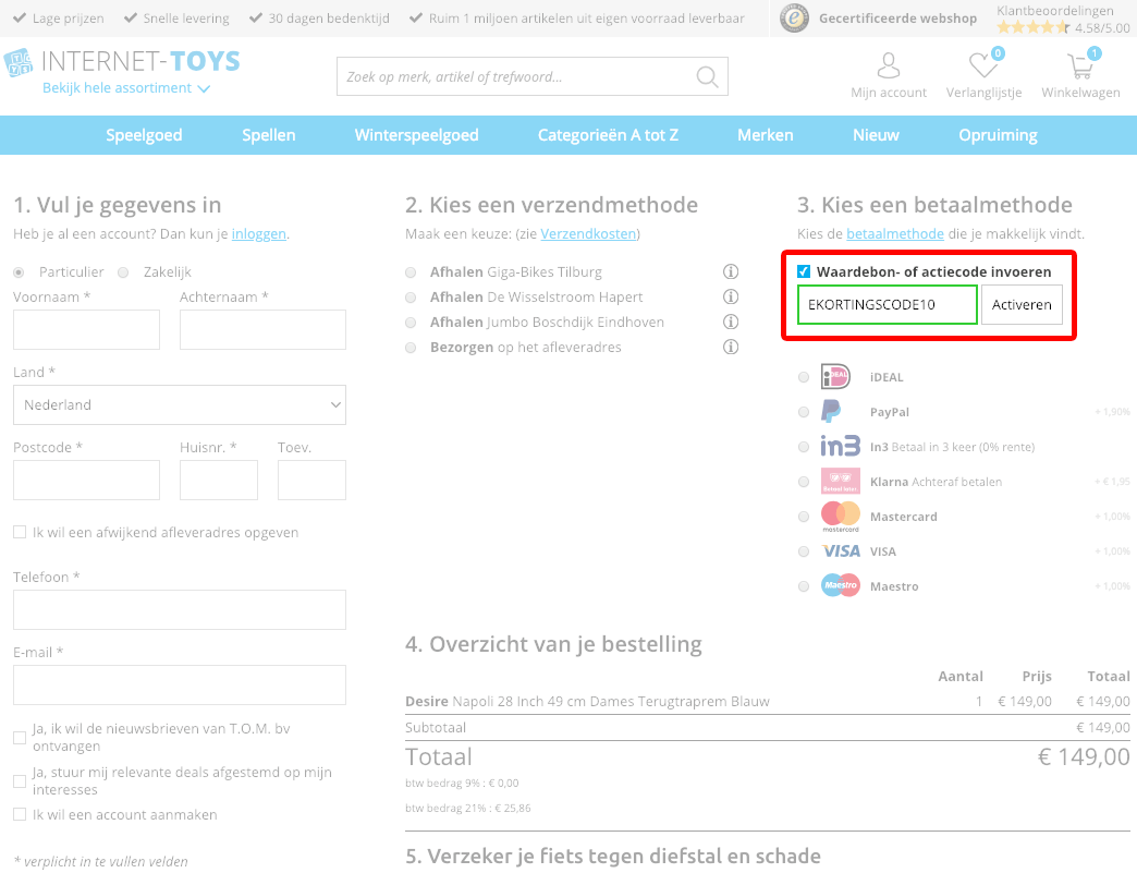 Raap bladeren op Boos worden Beneden afronden 90% korting • Internet Toys kortingscode in januari | e-Kortingscode.nl