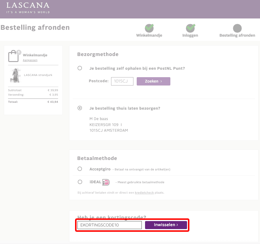 LASCANA kortingscode gebruiken