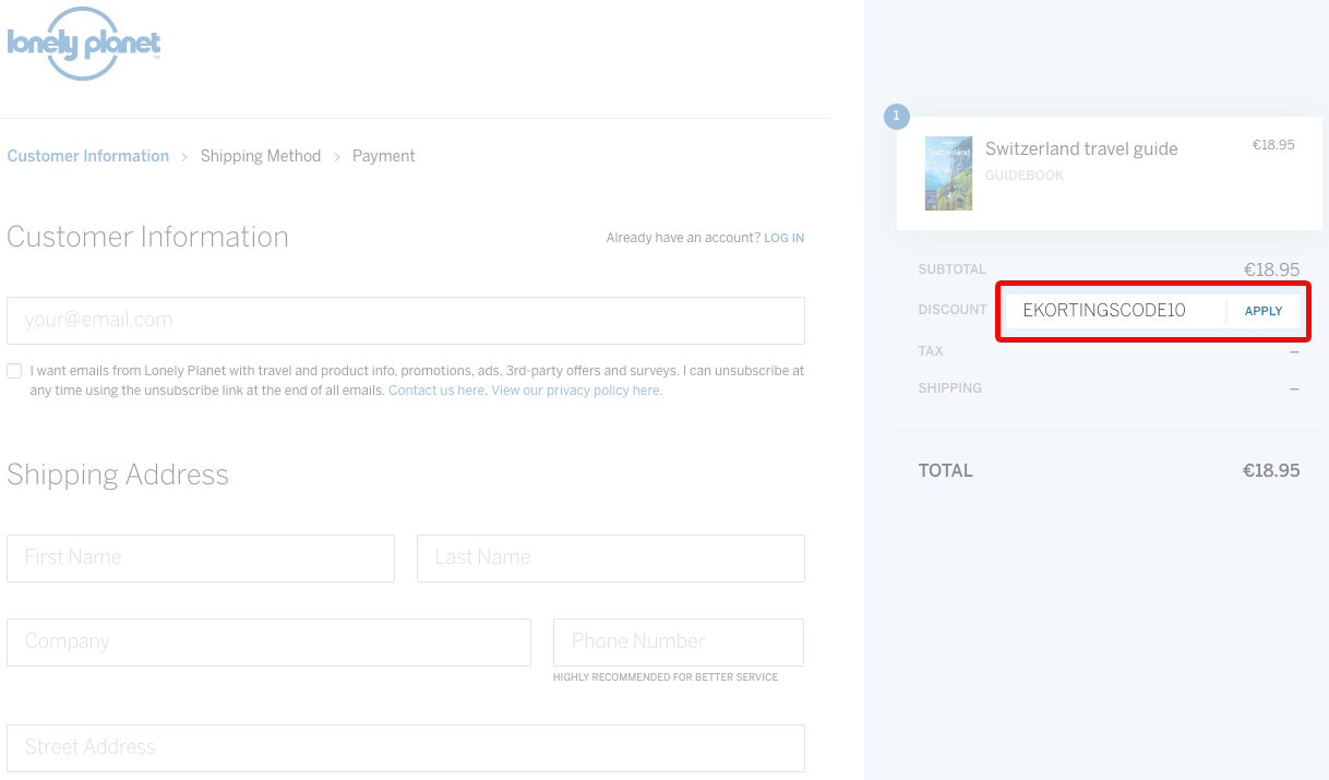 Lonely Planet kortingscode gebruiken