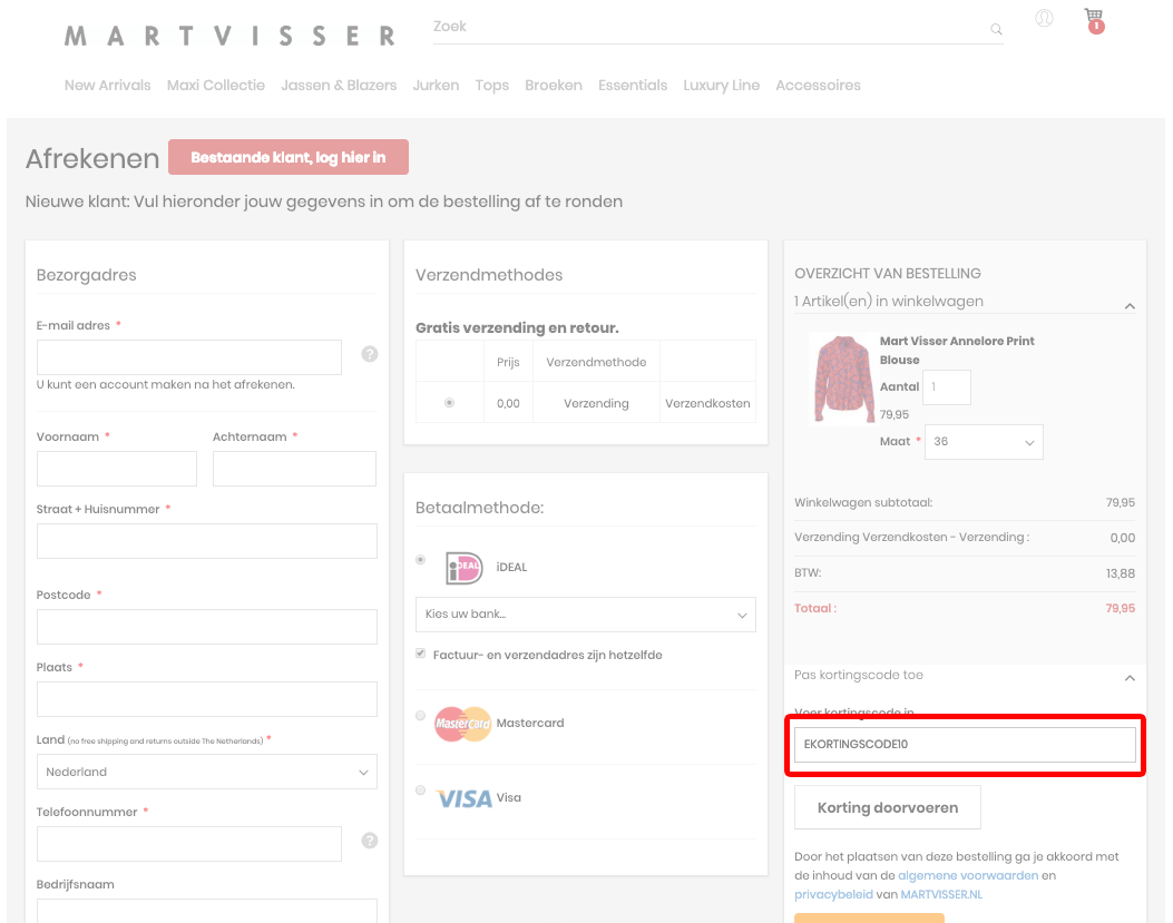 Mart Visser kortingscode gebruiken
