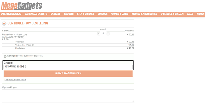 MegaGadgets kortingscode gebruiken