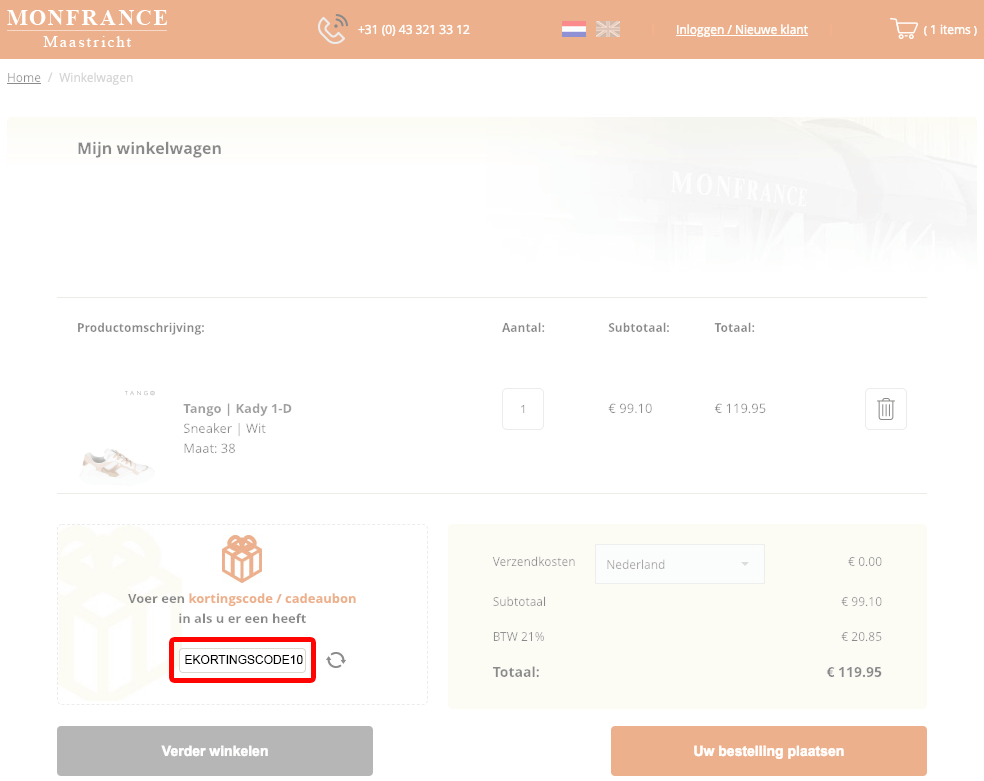 Monfrance Schoenmode kortingscode gebruiken