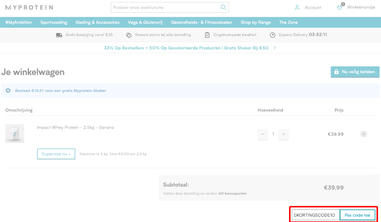 MyProtein kortingscode gebruiken