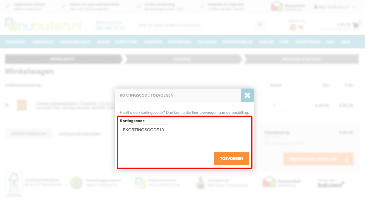 NuBuiten kortingscode gebruiken