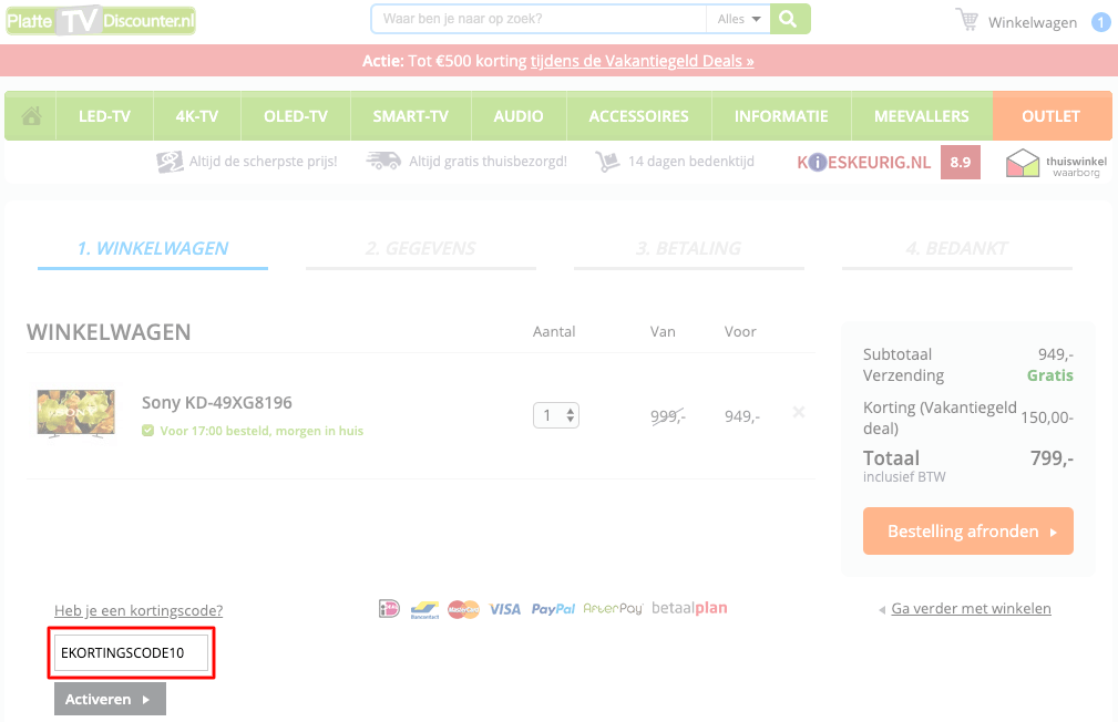 PlatteTVdiscounter kortingscode gebruiken