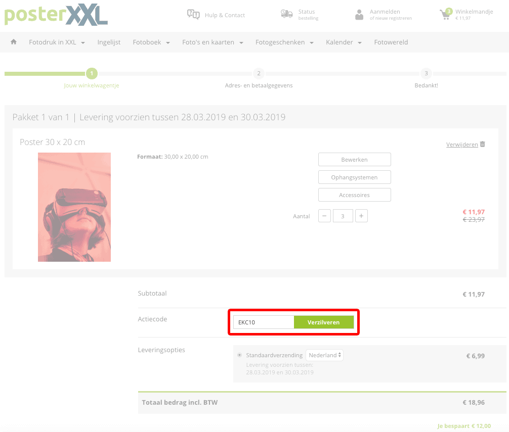 PosterXXL kortingscode gebruiken