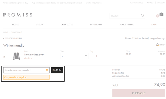 Promiss kortingscode gebruiken