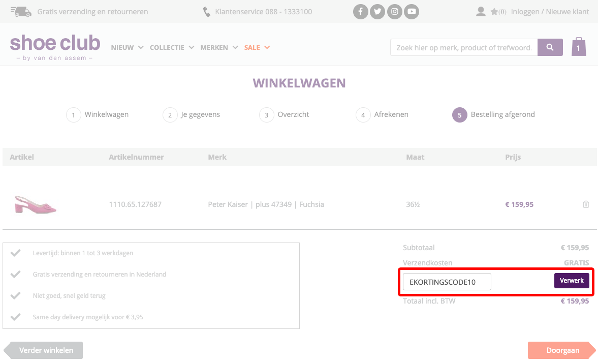 Shoe Club kortingscode gebruiken