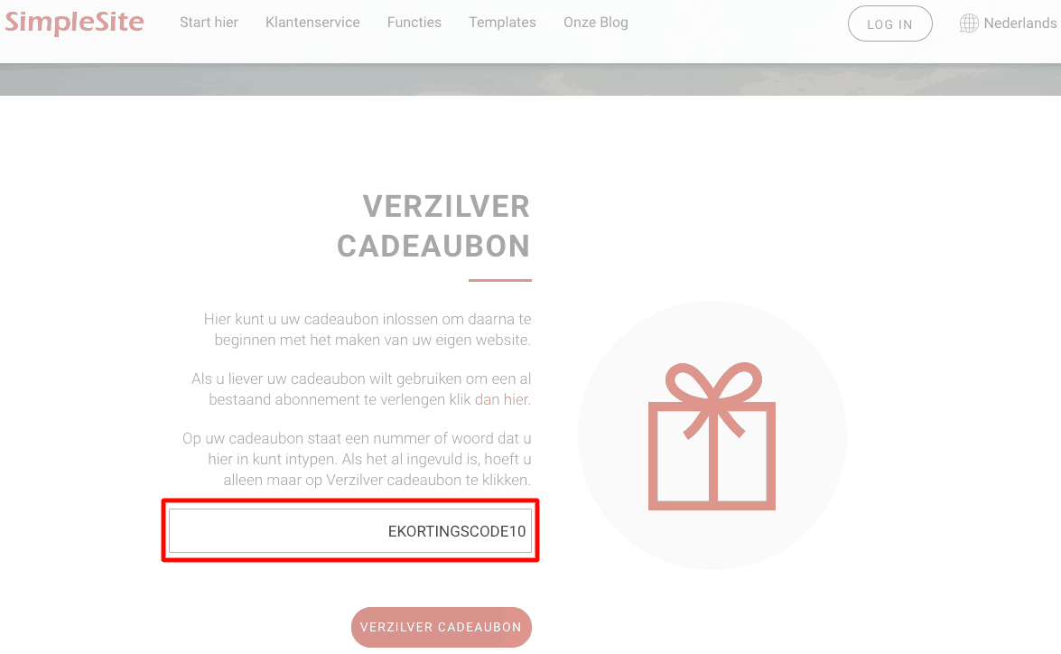 SimpleSite kortingscode gebruiken