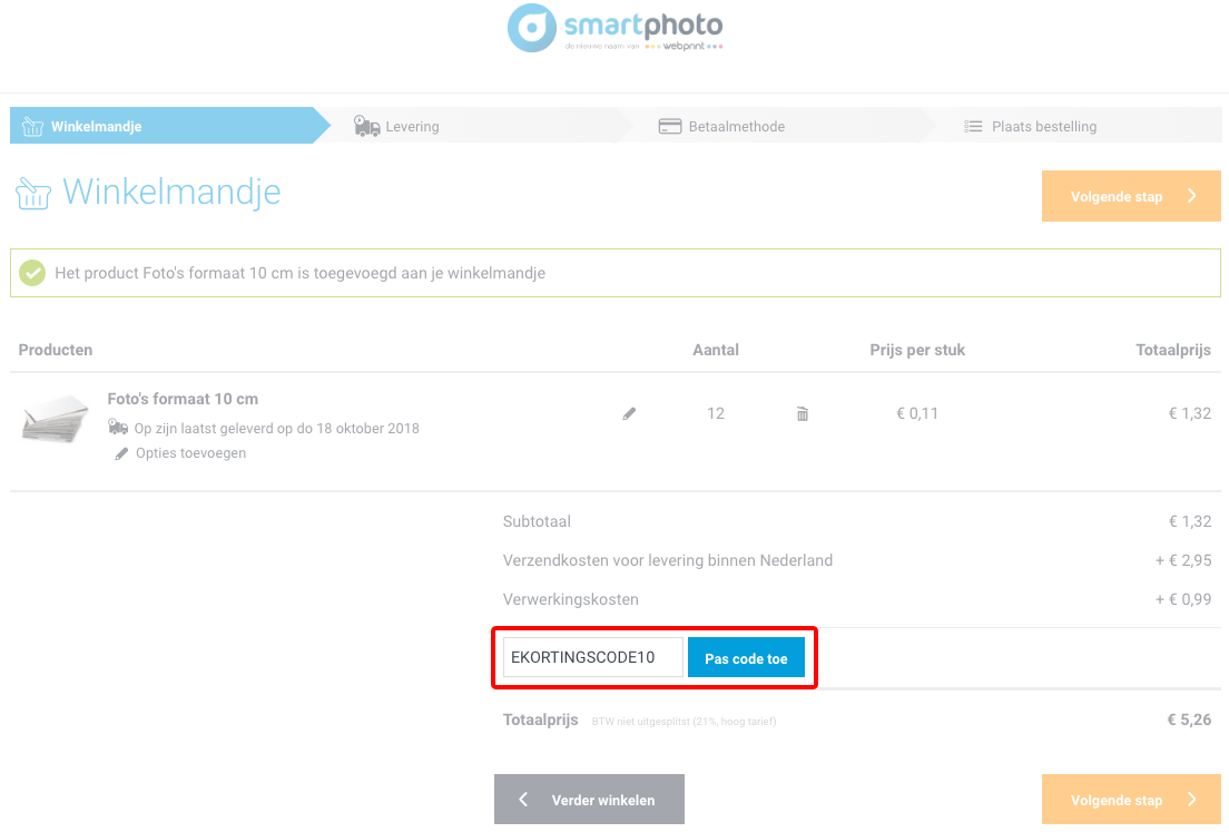 Smartphoto kortingscode gebruiken