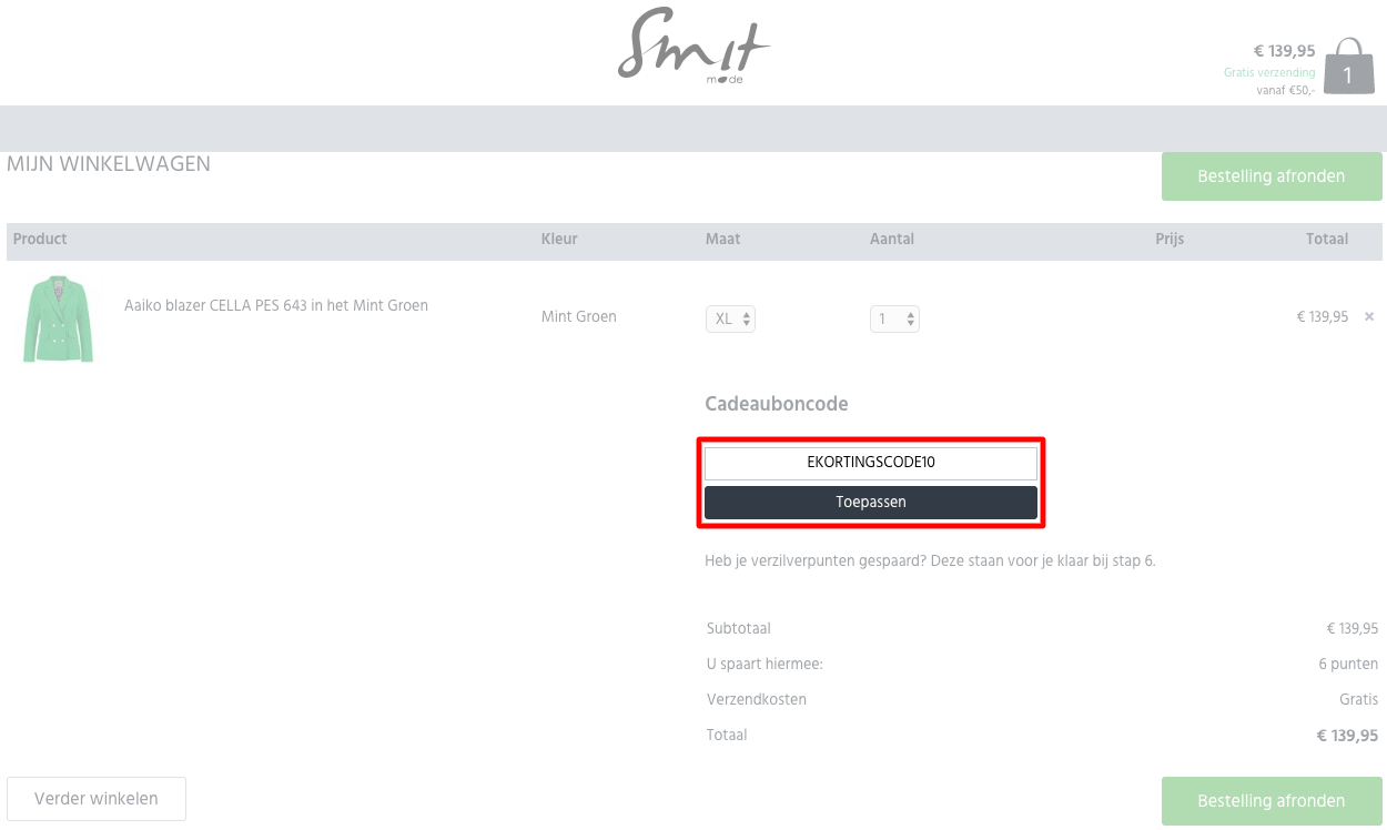 Smit mode kortingscode gebruiken