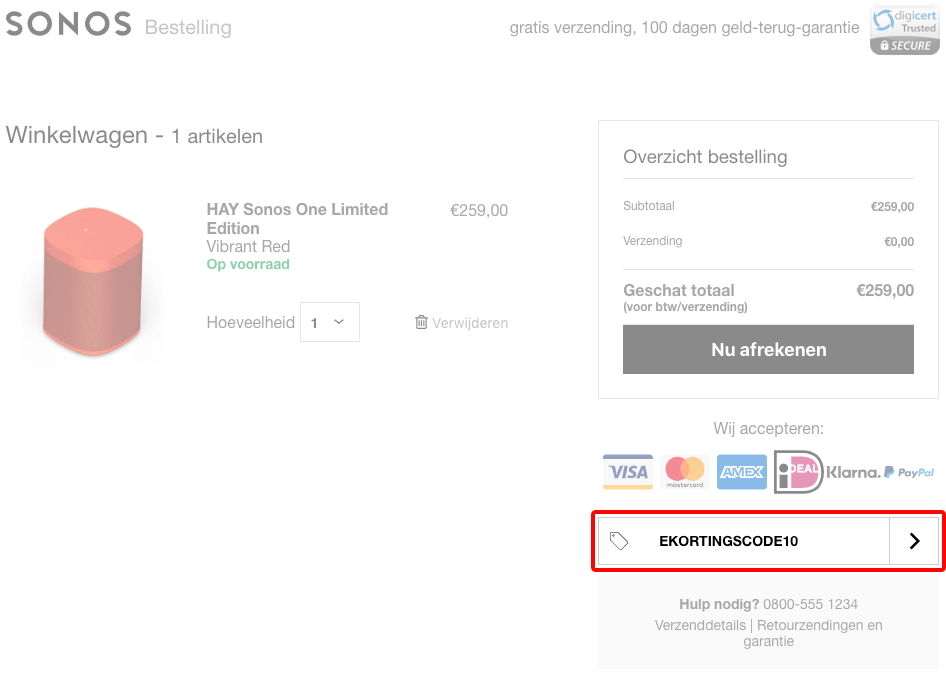 Sonos kortingscode gebruiken