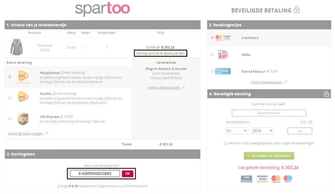 Spartoo kortingscode gebruiken