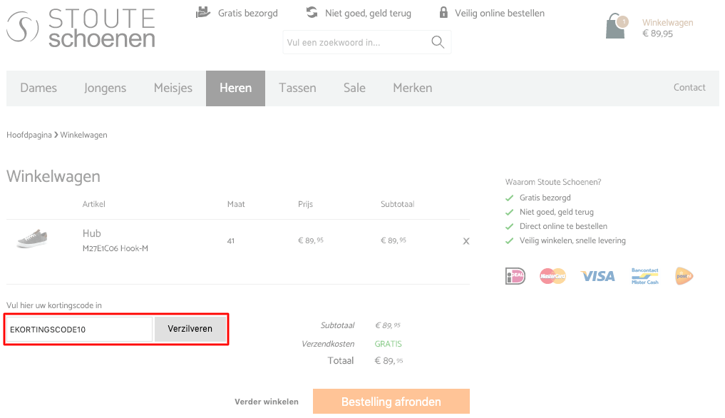 Stoute Schoenen kortingscode gebruiken