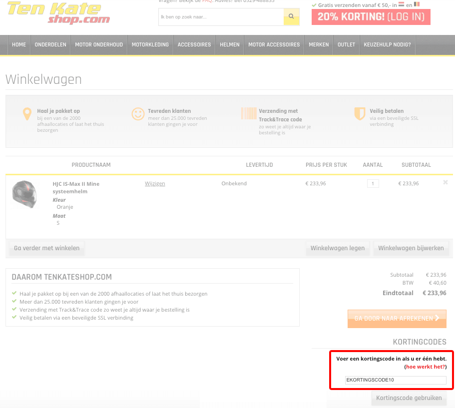 Ten Kate Motoren kortingscode gebruiken