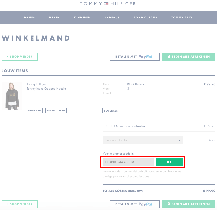 Tommy Hilfiger kortingscode gebruiken