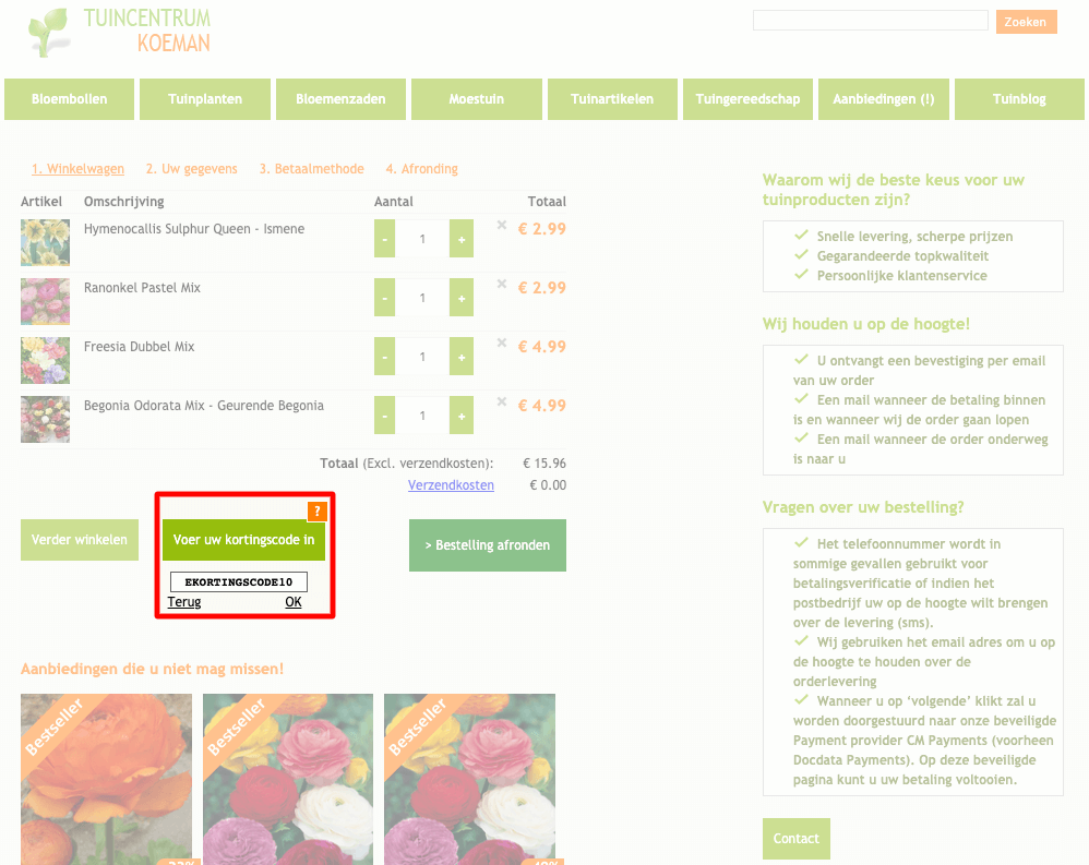 Tuincentrum Koeman kortingscode gebruiken