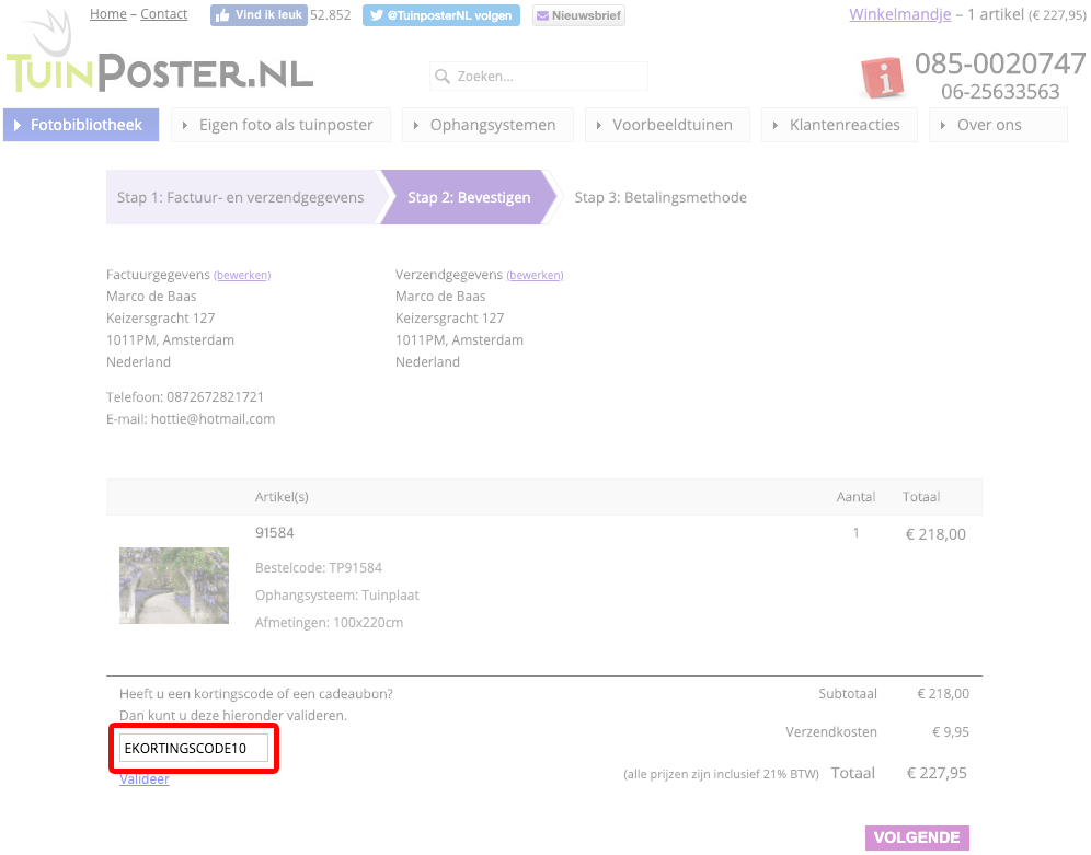 Tuinposter.nl kortingscode gebruiken