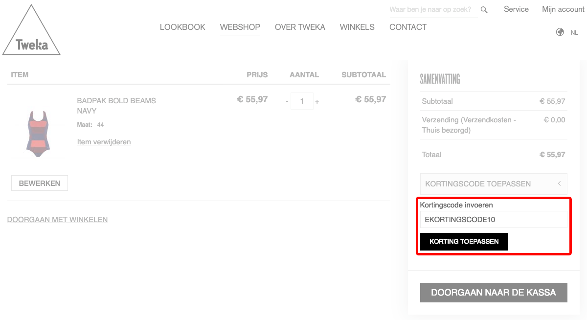 Tweka kortingscode gebruiken