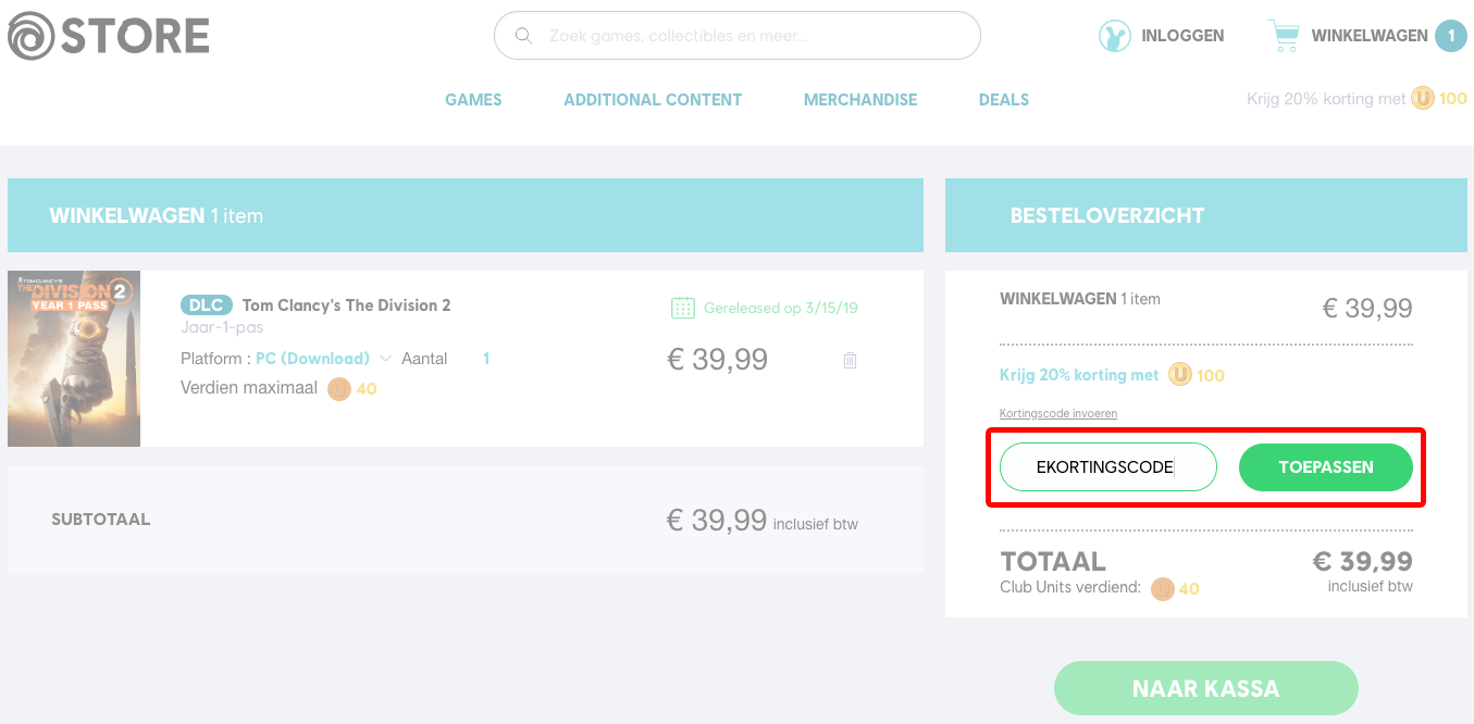 Ubisoft kortingscode gebruiken