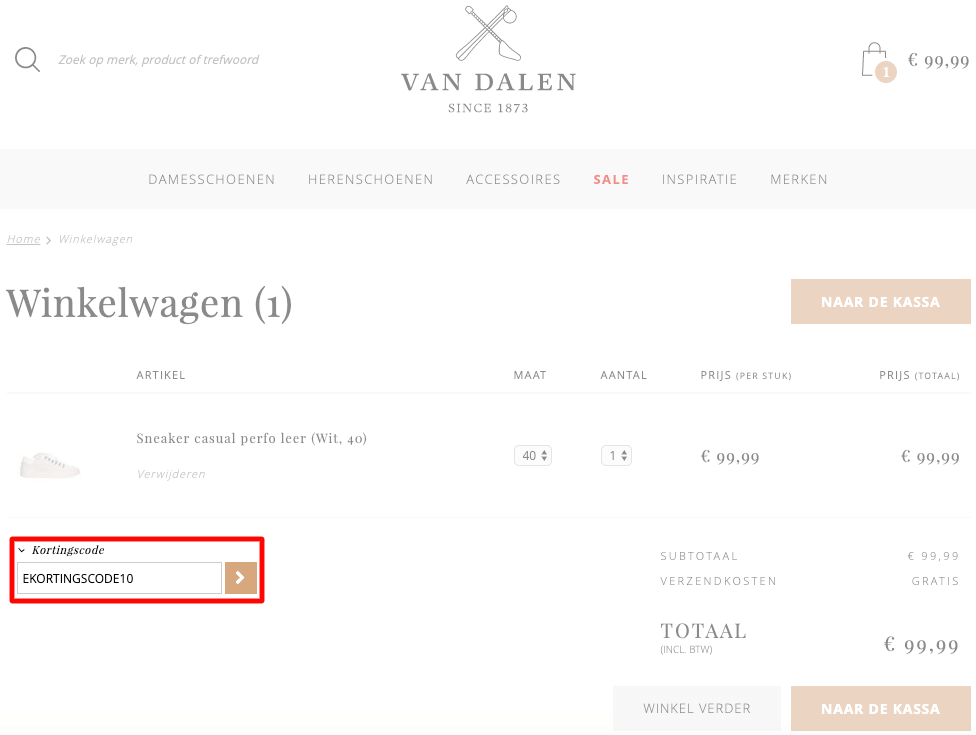 Van Dalen kortingscode gebruiken