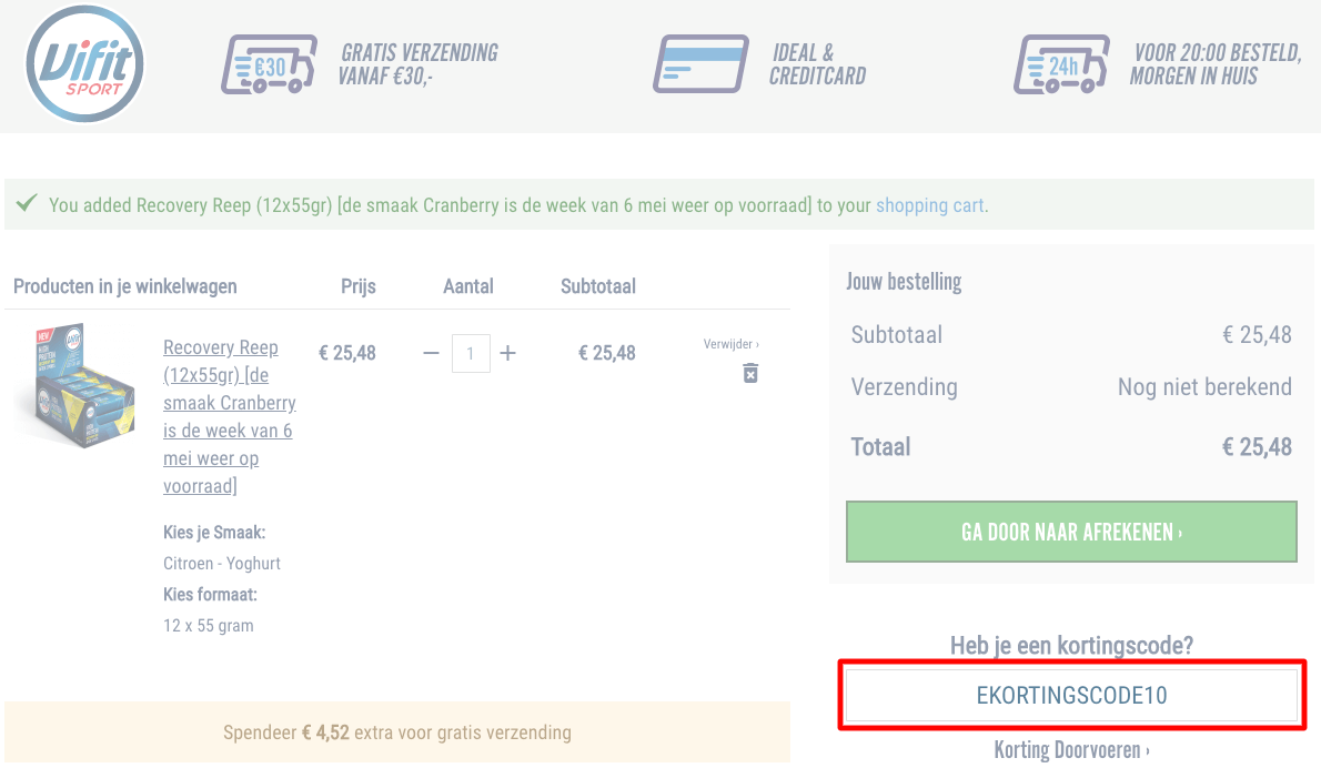 Vifit Sport kortingscode gebruiken