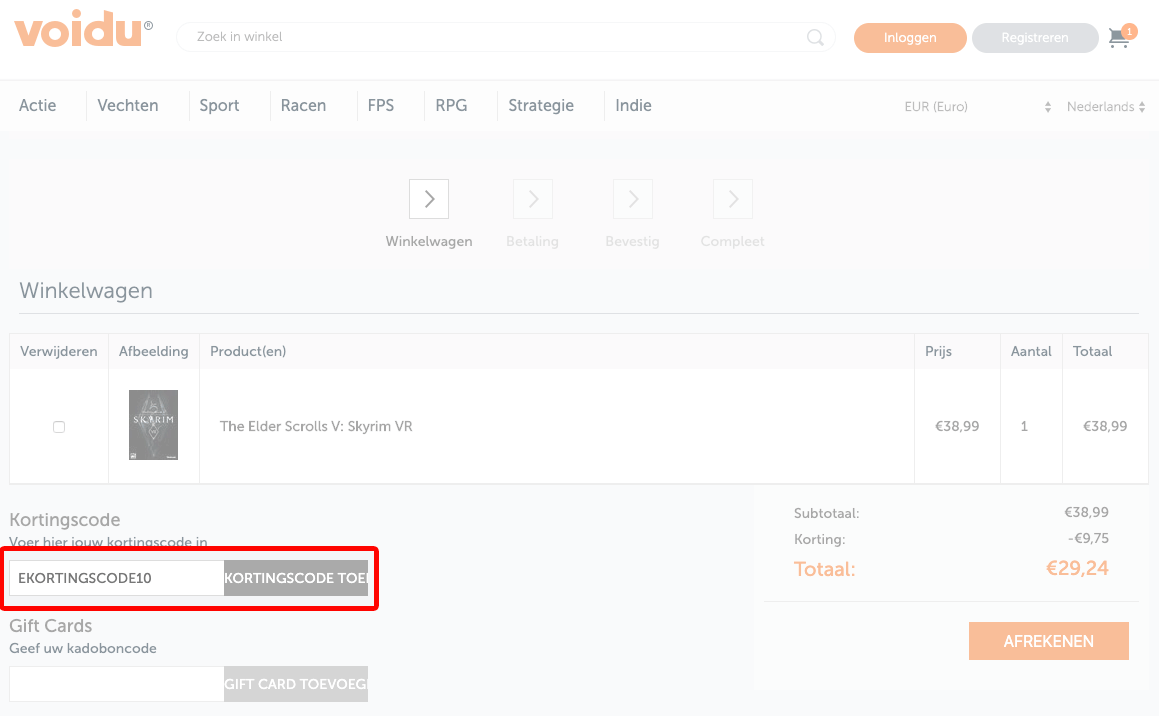 Voidu kortingscode gebruiken